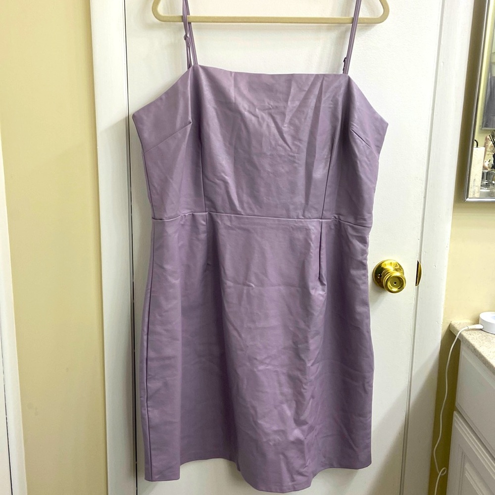 Vegan leather lilac dress